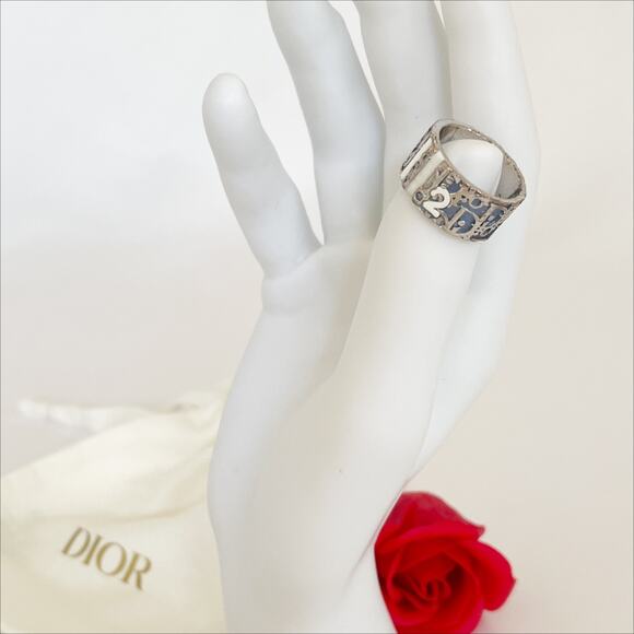 DIOR Trotter No 2 Ring Oblique Band Vintage Circa 2000s - Picture 7 of 11